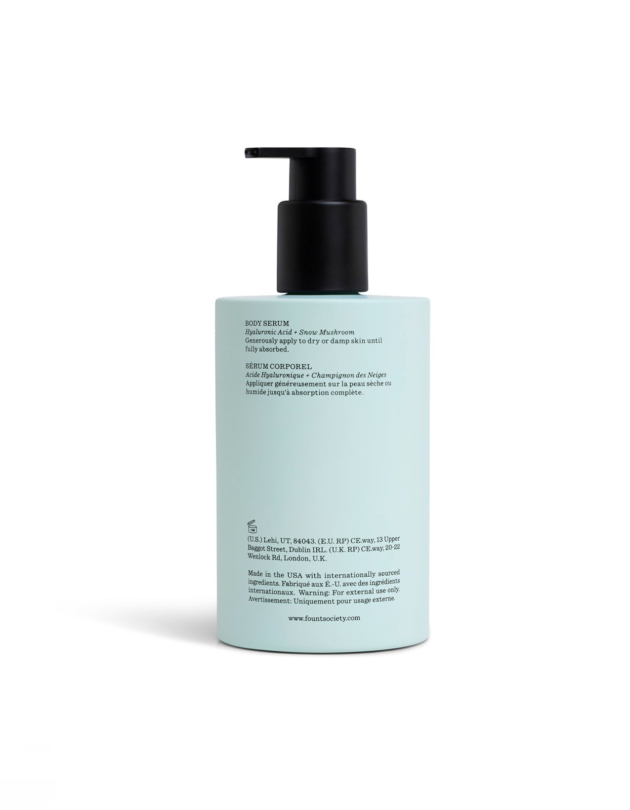 Skincare bottle with pump on a white background