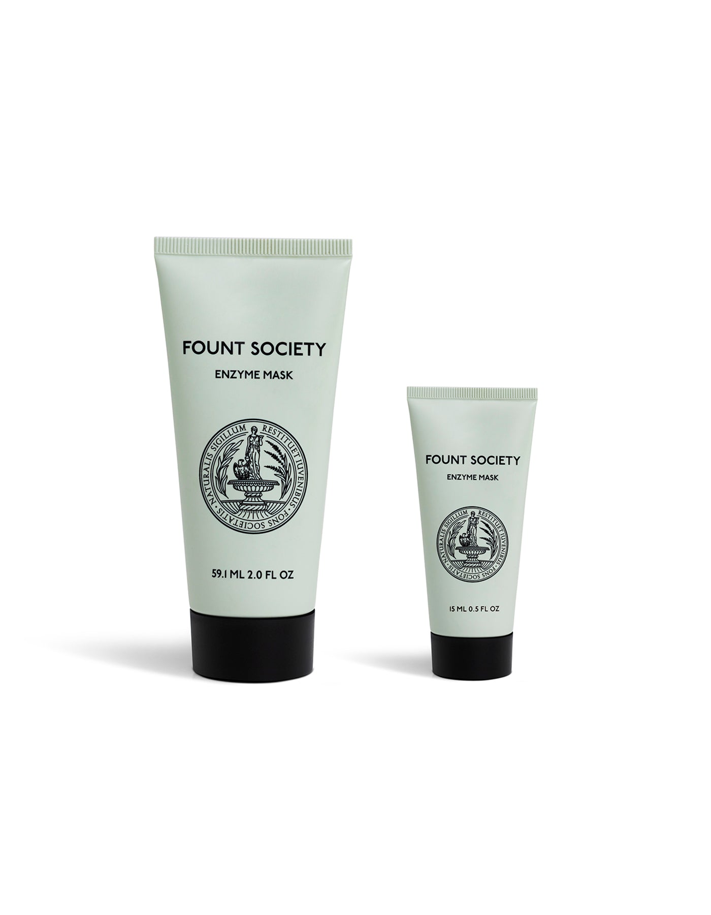 Two tubes of Fount Society Enzyme Mask on a white background |Size:Mini