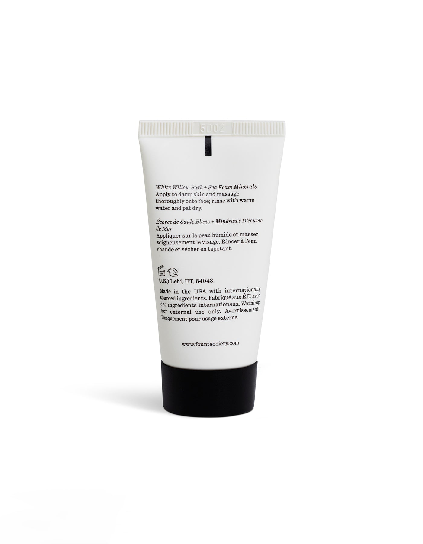White Gel Cleanser Mini tube with black cap on a white background |Size:Mini