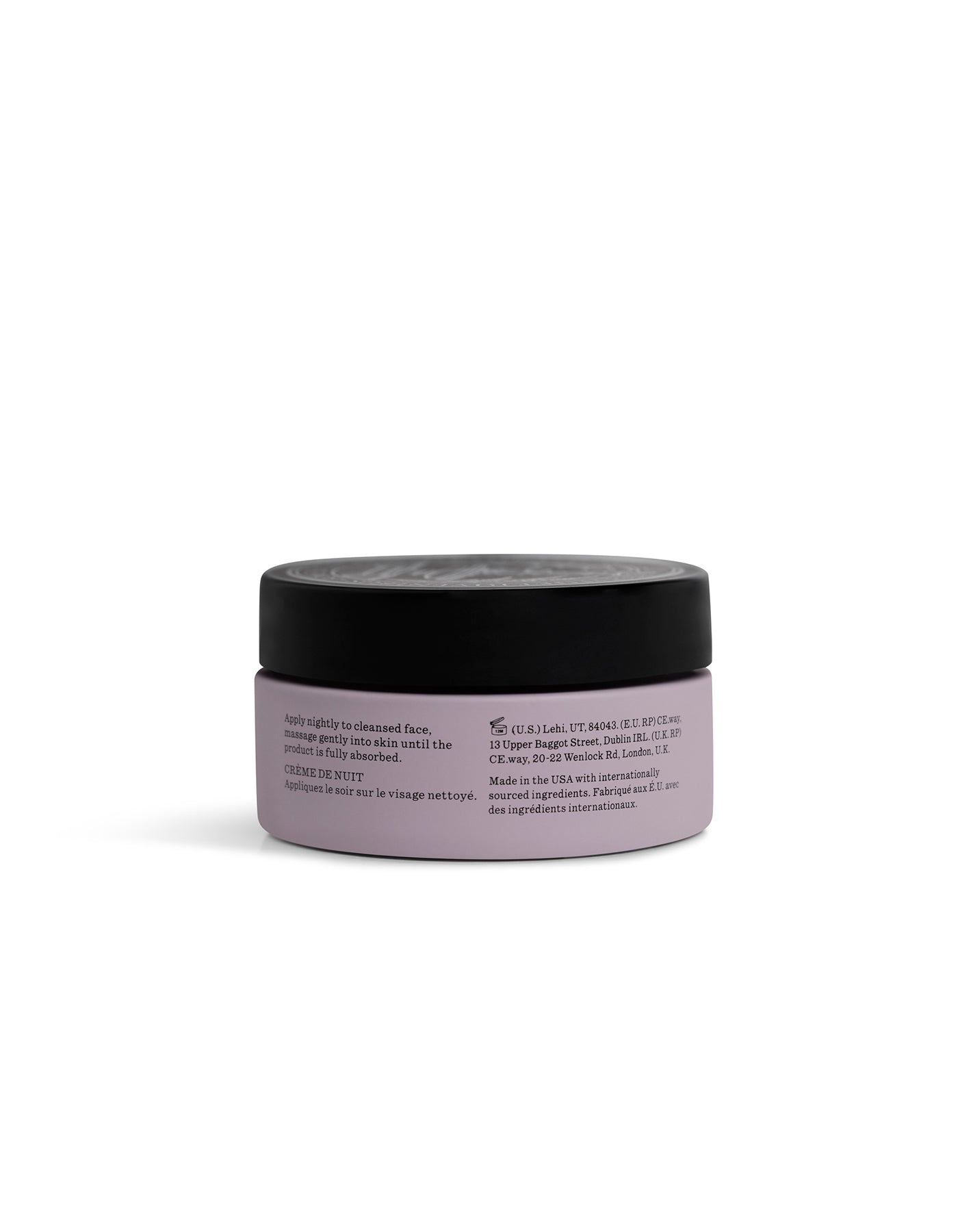Cosmetic jar with black lid on a white background |Size:Full Size