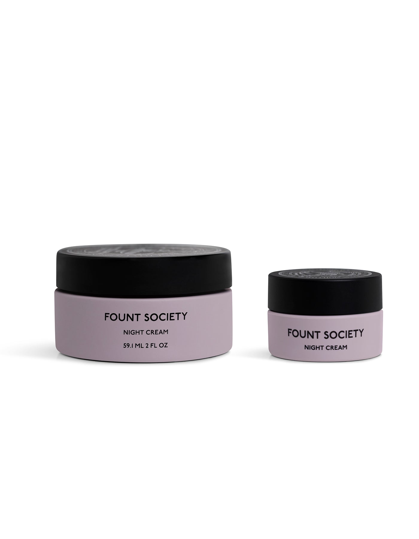 Two jars of Found Society night cream on a white background |Size:Mini