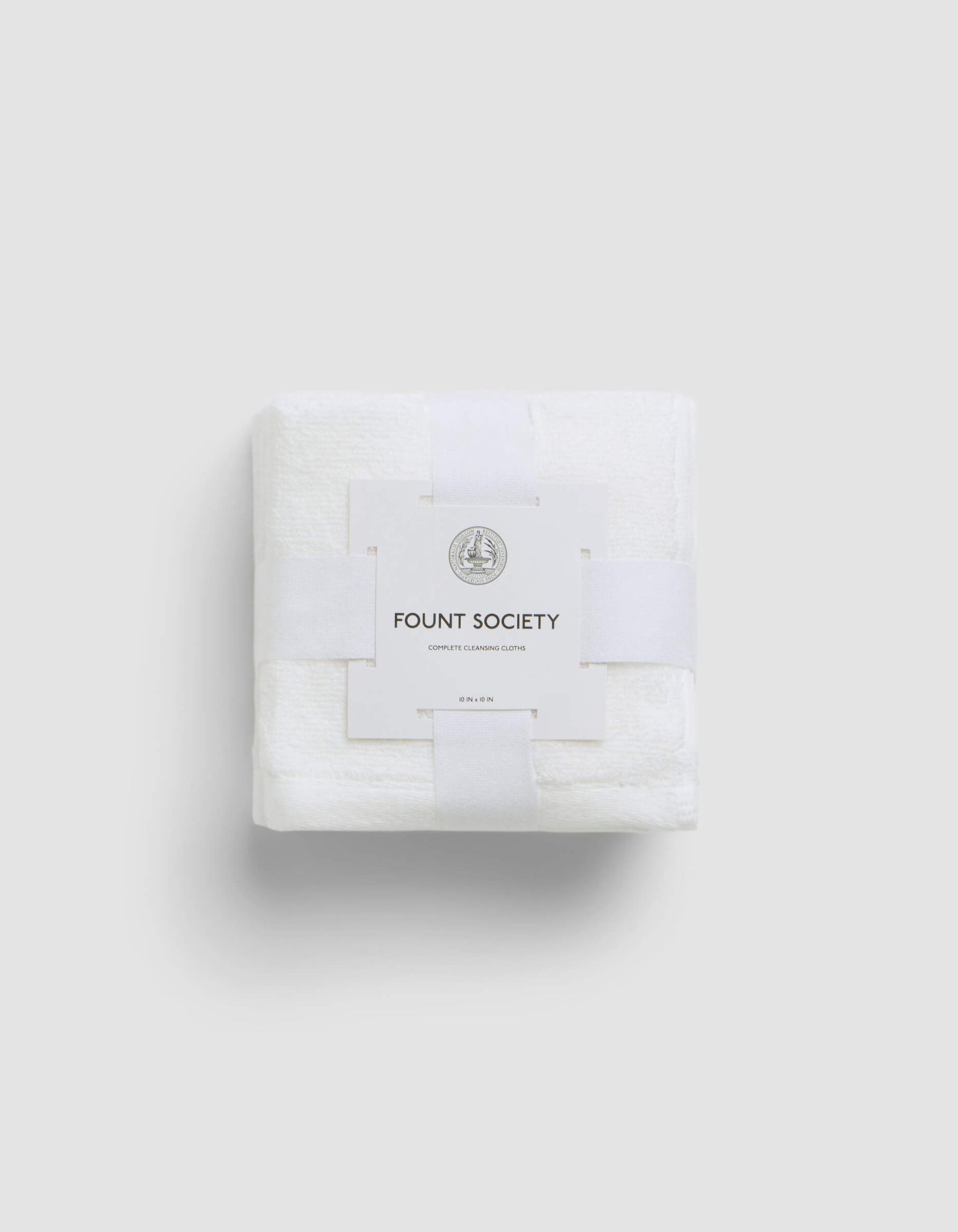A stack of 4 white washcloths |Color:White