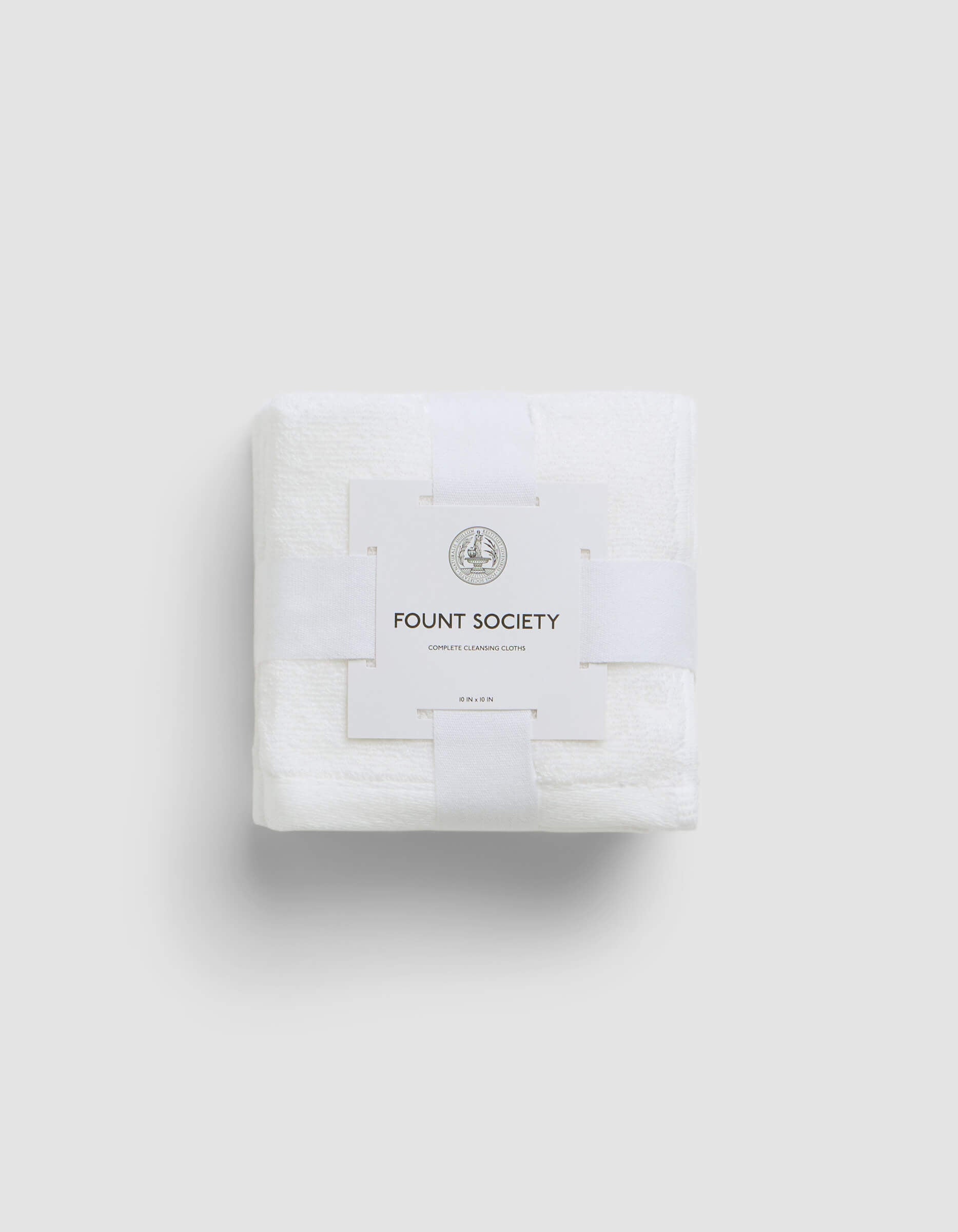 A stack of 4 white washcloths |Color:White
